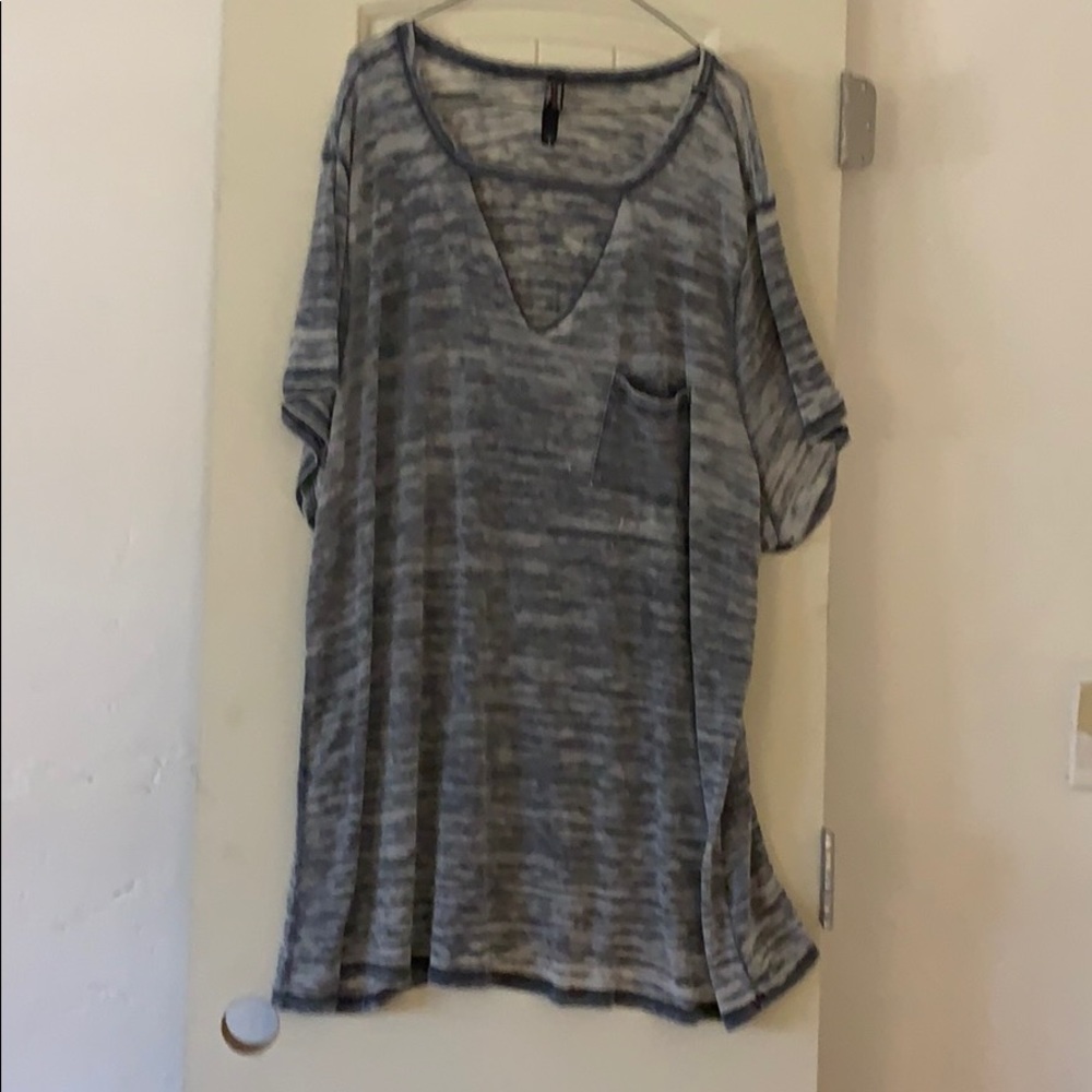 Torrid acid wash tee with deep V